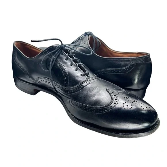 Allen Edmonds | Chester Black Leather Wingtip Oxford Dress Shoes | Size 14 AA - Picture 2 of 12
